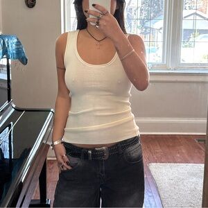 Zara Cream White Knit Tank Top